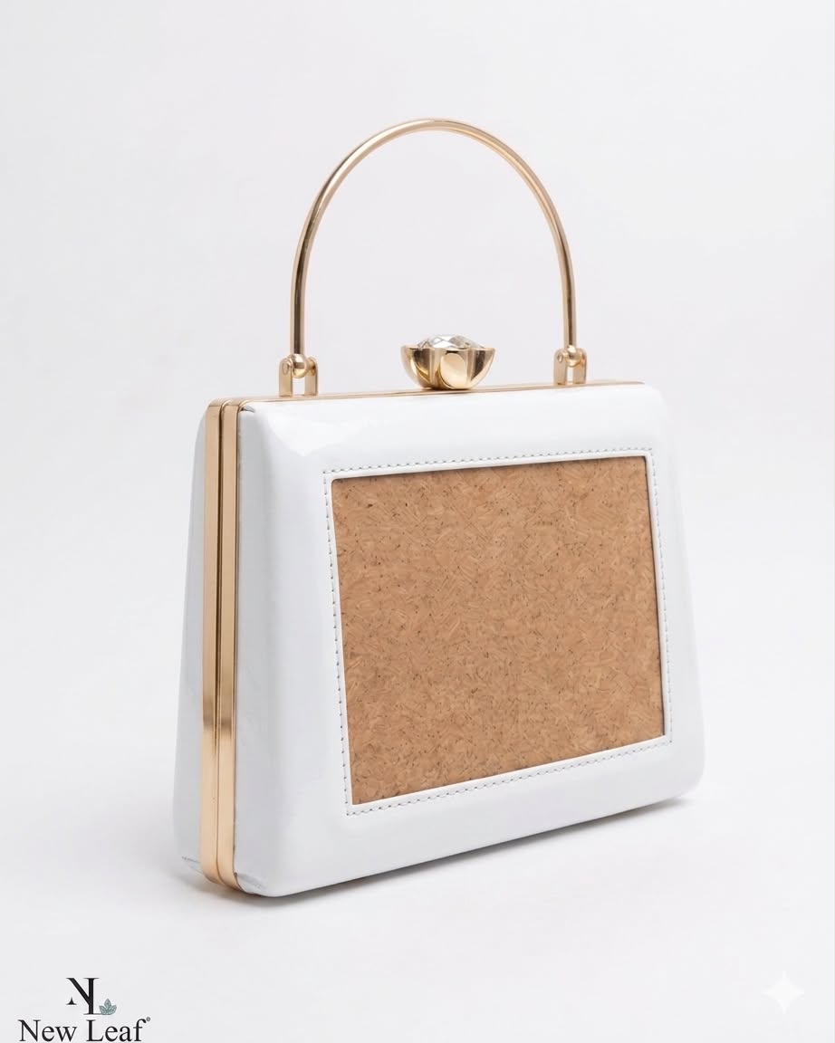 White Trapezium Clutch Sling – Plain Handcrafted Bag