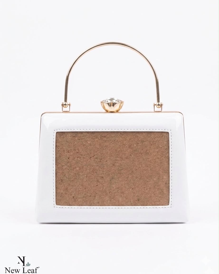 White Trapezium Clutch Sling – Plain Handcrafted Bag