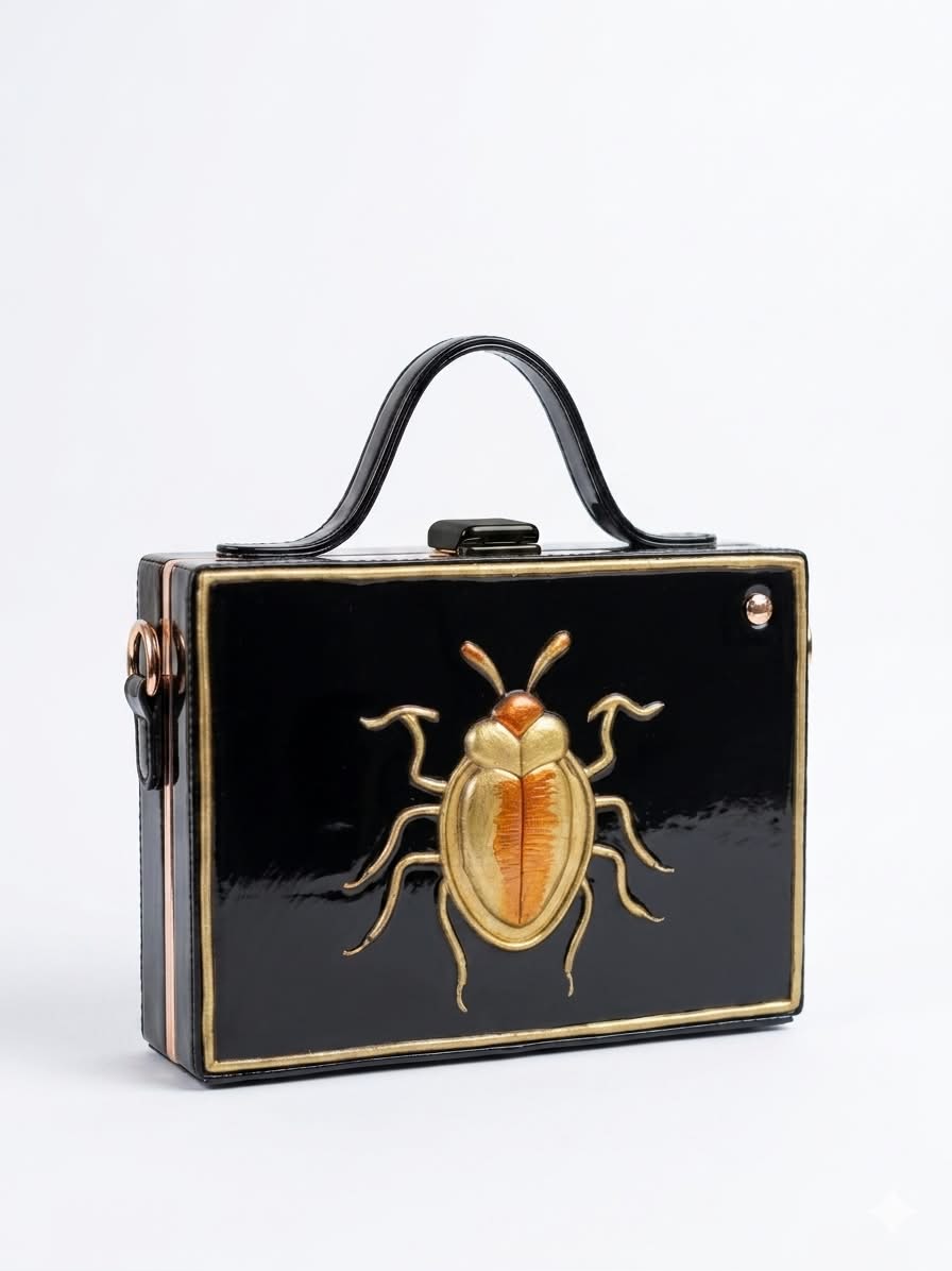 Beetle Rectangle Lippan Art Box Bag