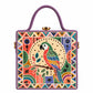 Tropical Parrot Handcrafted Lippan Art Box Bag