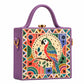 Tropical Parrot Handcrafted Lippan Art Box Bag