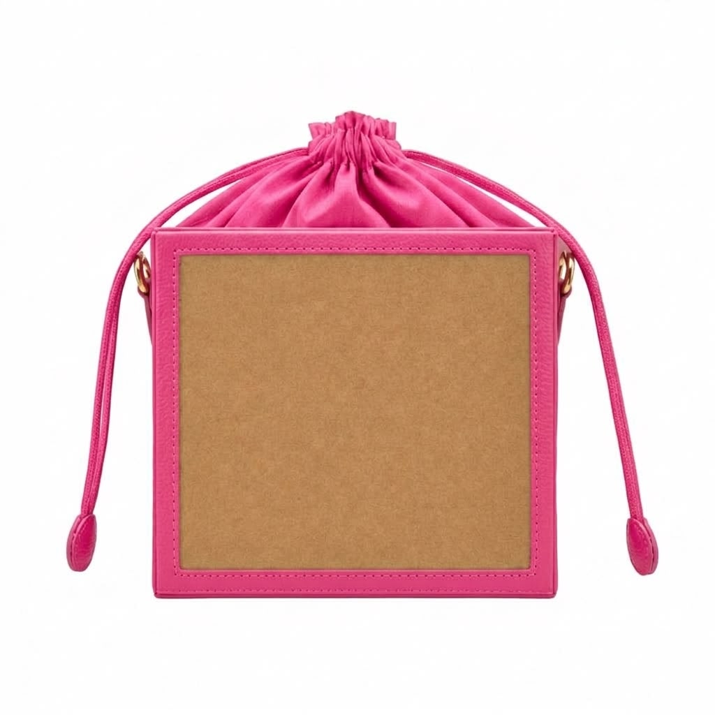 New Leaf Pink Square Potli Sling – Plain Handcrafted Bag