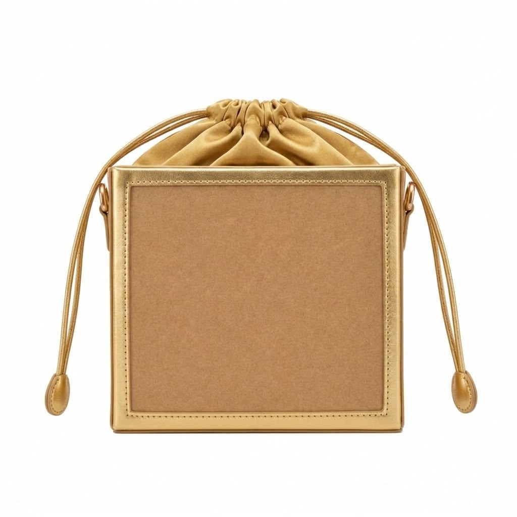 New Leaf Golden Square Potli Sling – Plain Handcrafted Bag