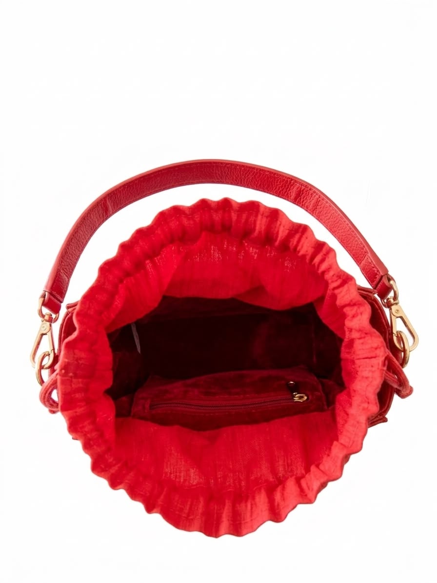 New Leaf Red Square Potli Sling – Plain Handcrafted Bag