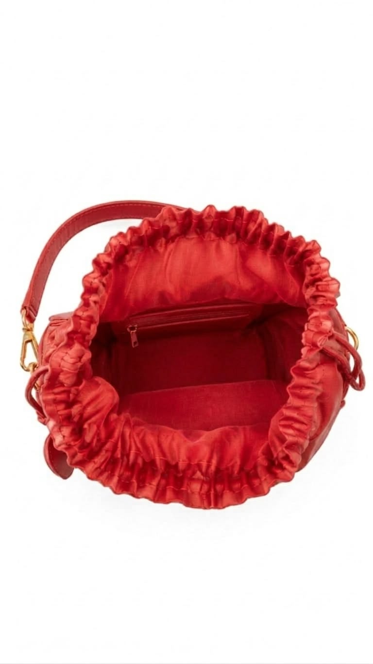 New Leaf Red Circle Potli Sling – Plain Handcrafted Bag