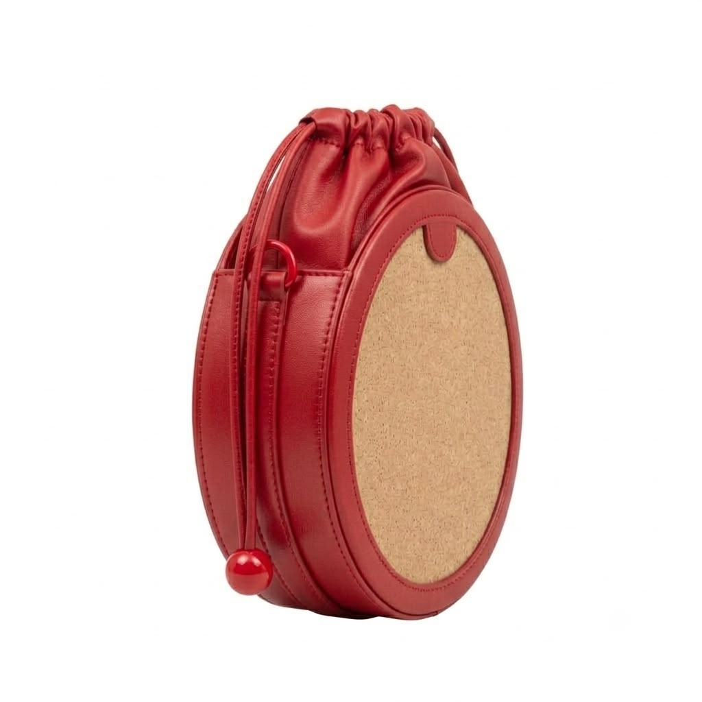 New Leaf Red Circle Potli Sling – Plain Handcrafted Bag