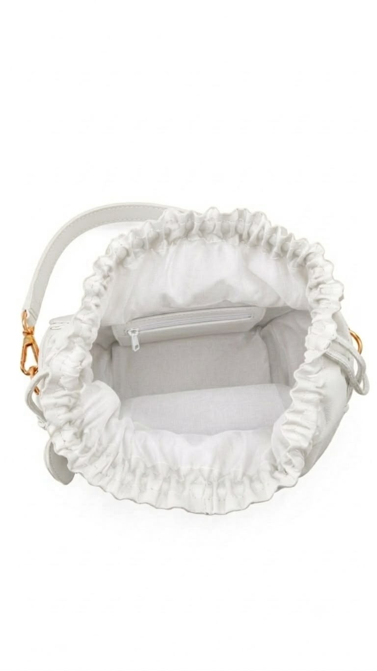 New Leaf White Circle Potli Sling – Plain Handcrafted Bag