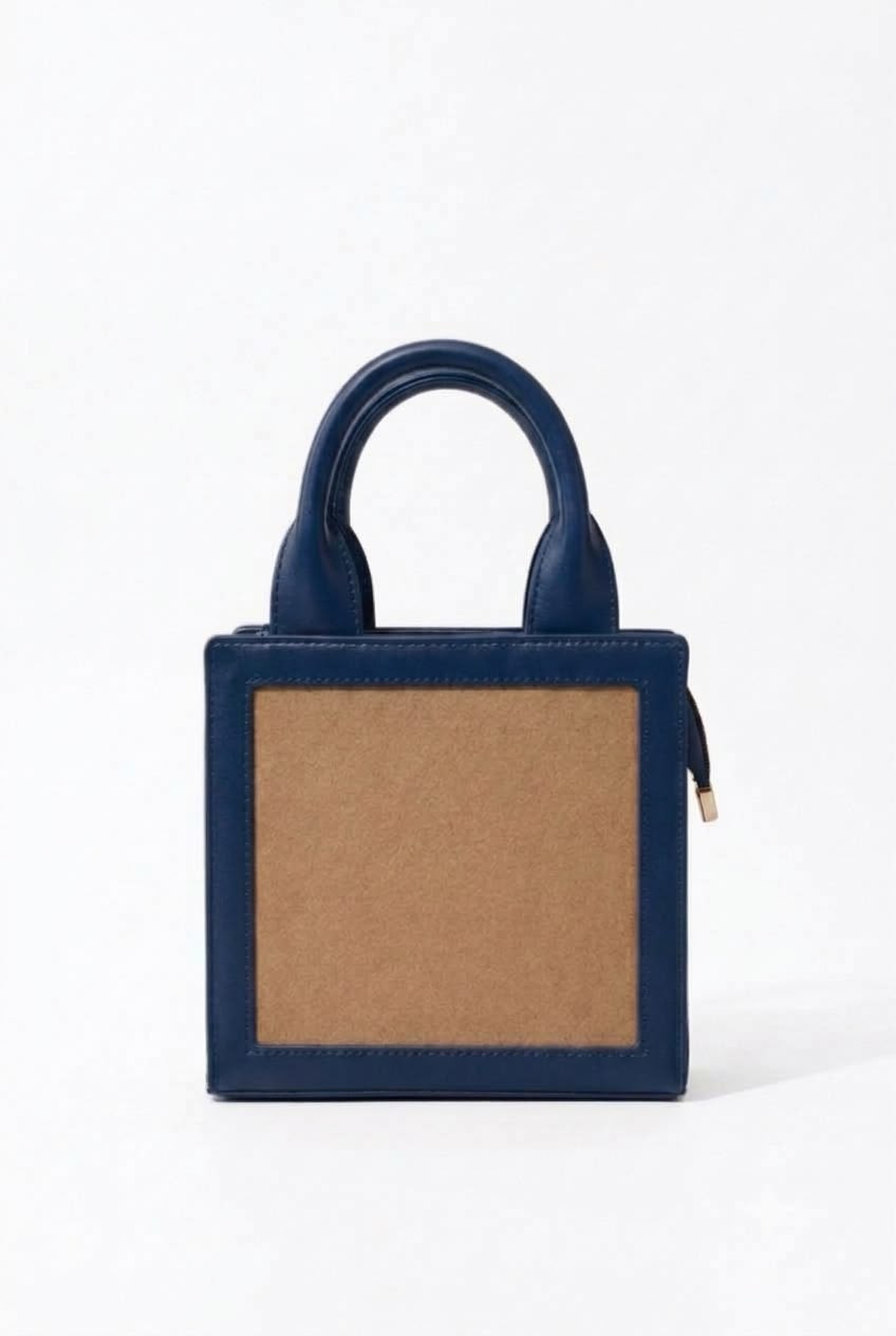 New Leaf Navy Blue Handbag / Sling – Plain Handcrafted Bag