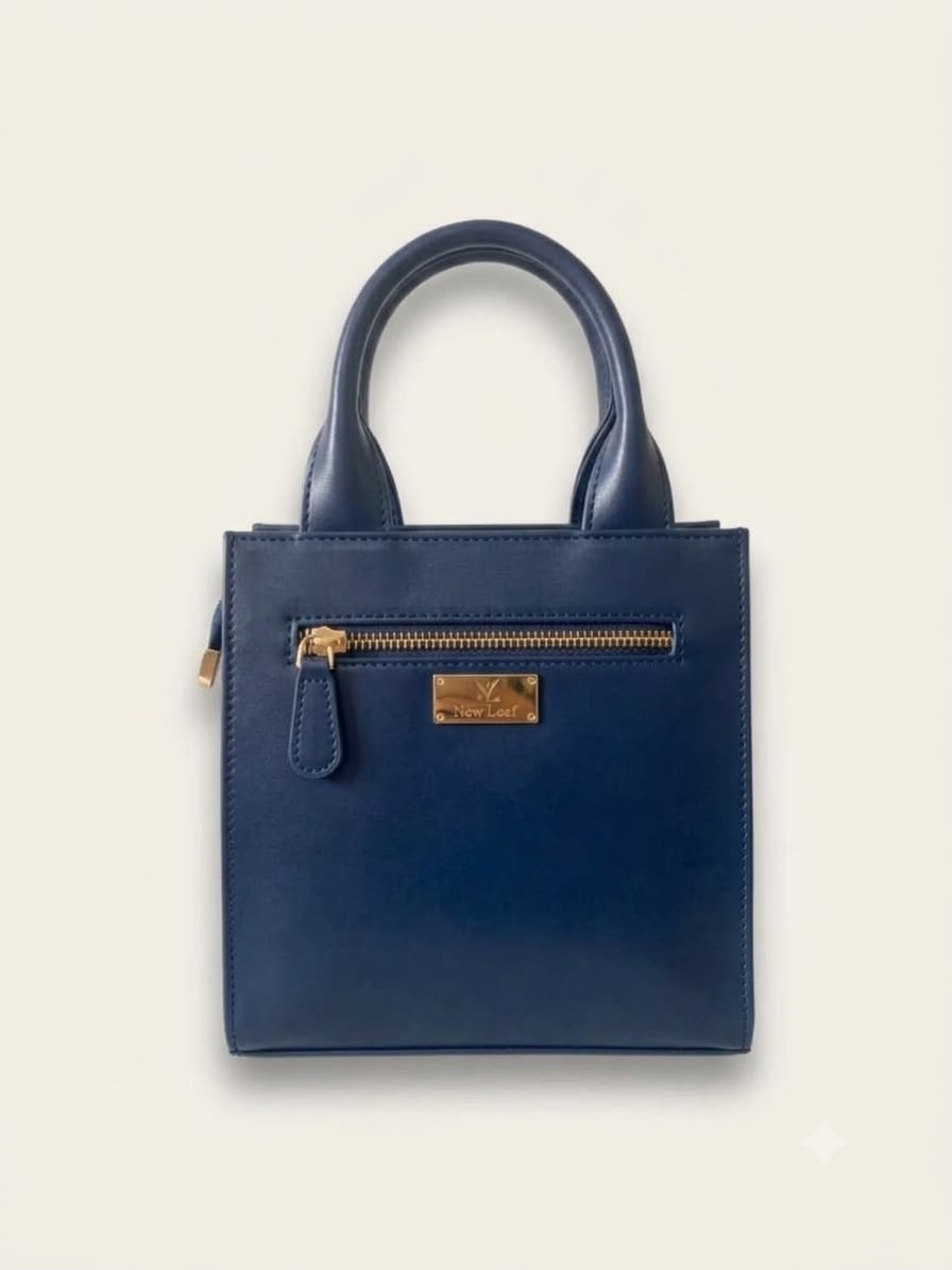 New Leaf Navy Blue Handbag / Sling – Plain Handcrafted Bag