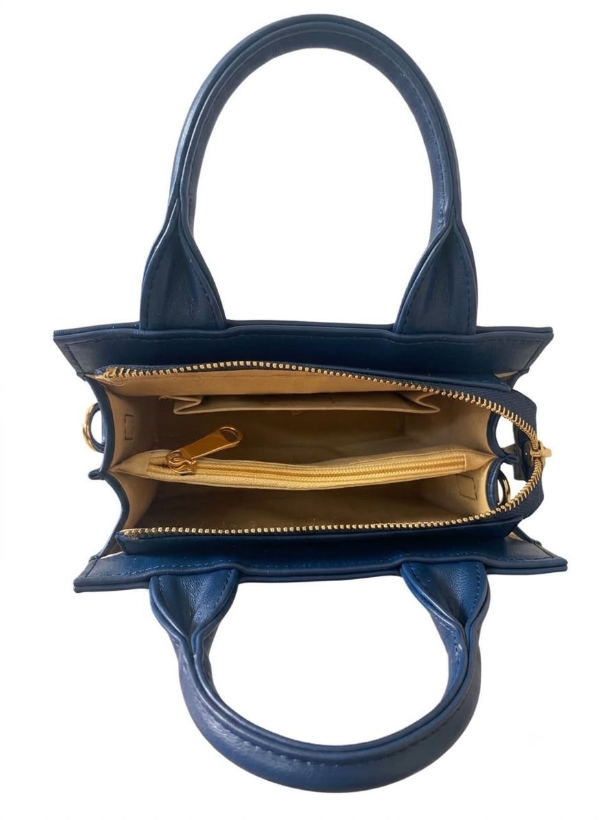 New Leaf Navy Blue Handbag / Sling – Plain Handcrafted Bag
