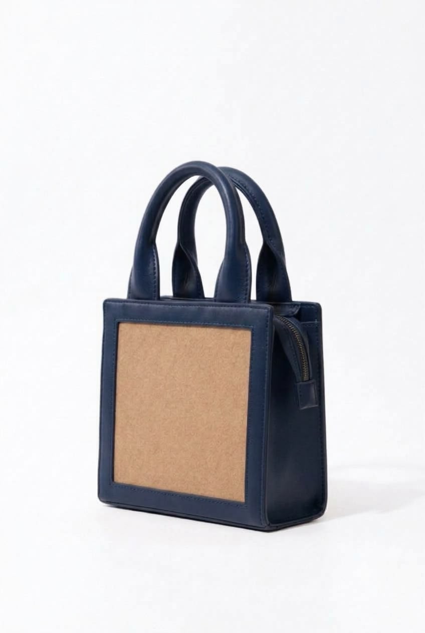 New Leaf Navy Blue Handbag / Sling – Plain Handcrafted Bag