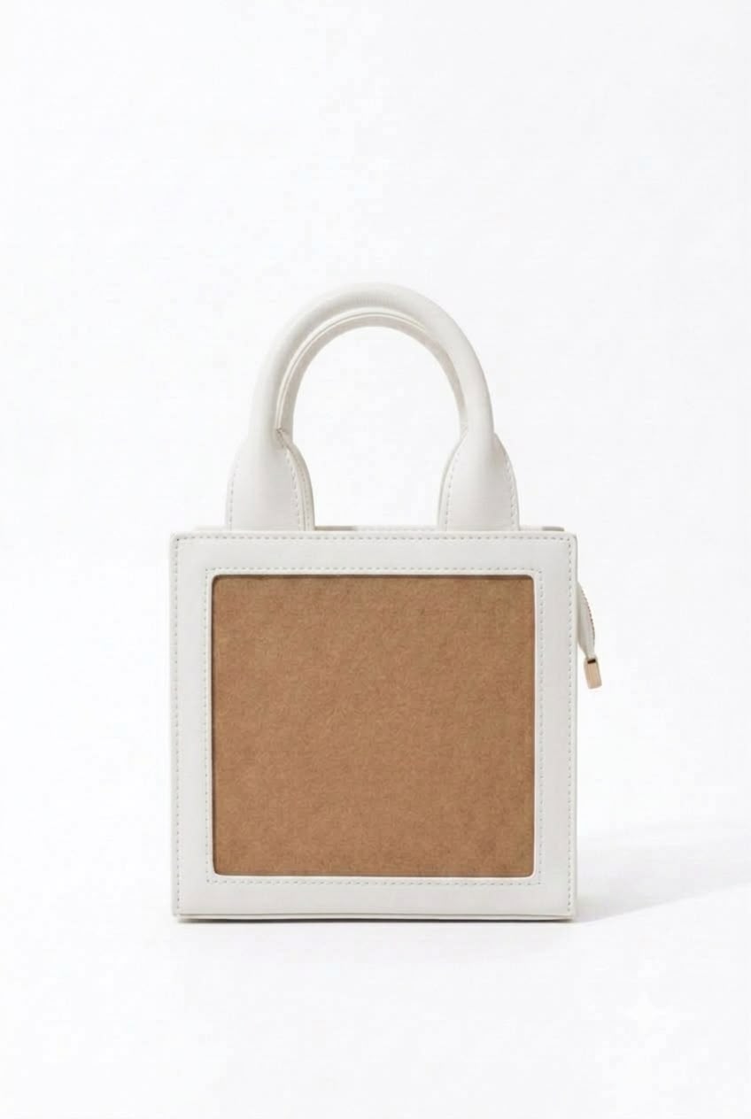 New Leaf White Handbag / Sling – Plain Handcrafted Bag