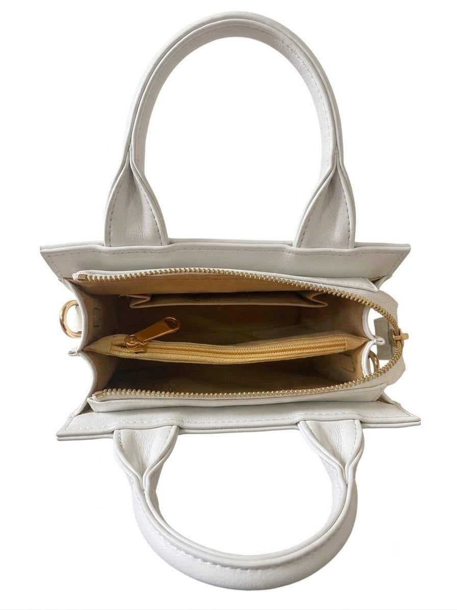 New Leaf White Handbag / Sling – Plain Handcrafted Bag