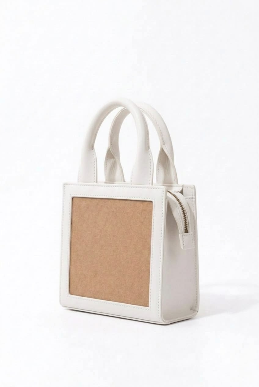 New Leaf White Handbag / Sling – Plain Handcrafted Bag