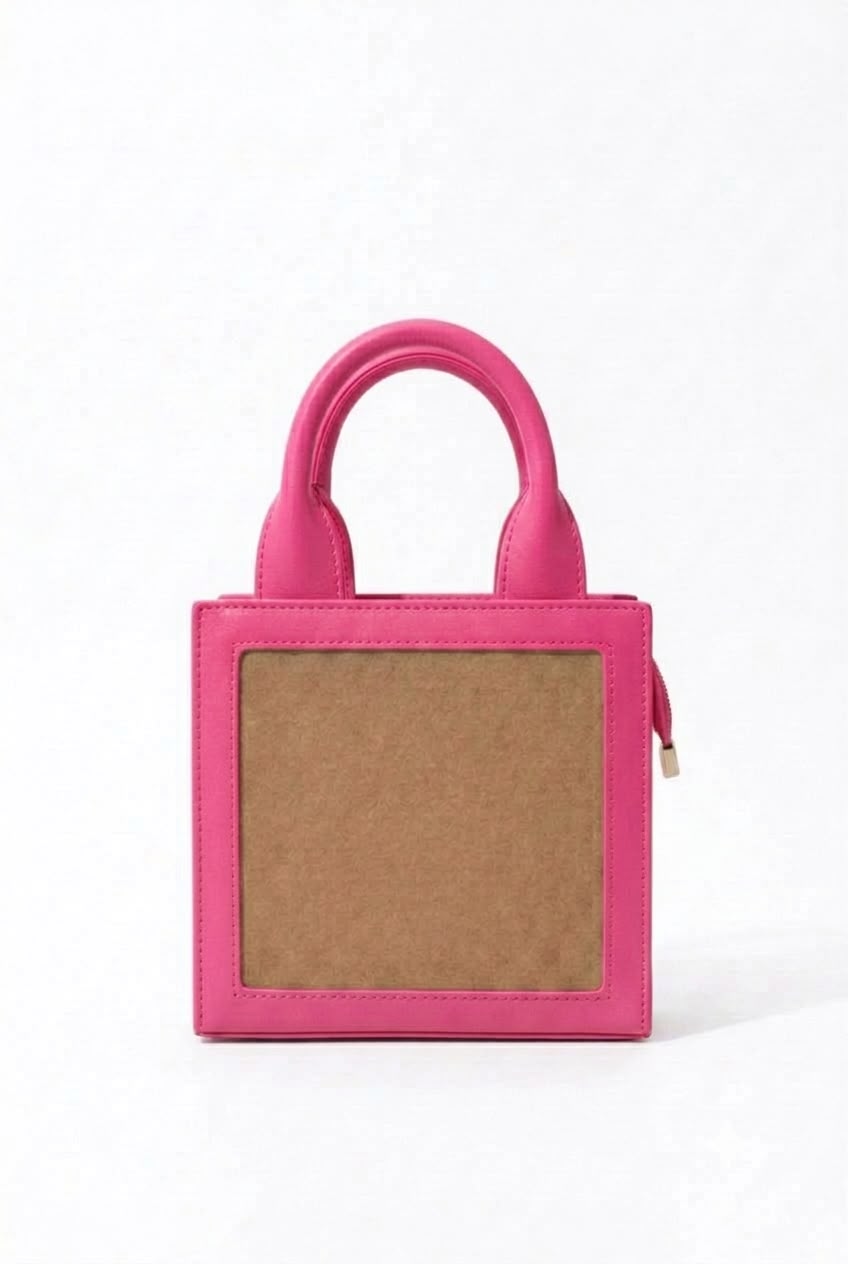 New Leaf Pink Handbag / Sling – Plain Handcrafted Bag