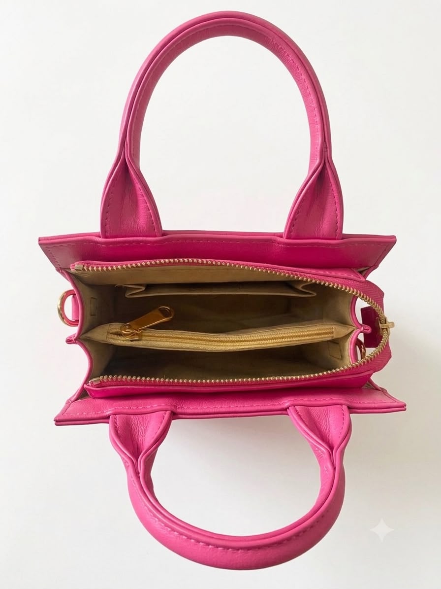 New Leaf Pink Handbag / Sling – Plain Handcrafted Bag