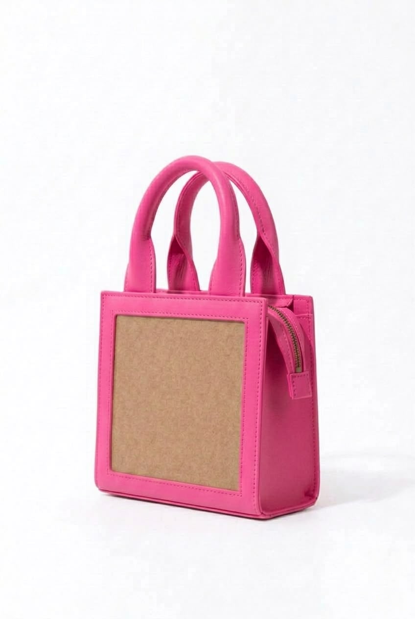 New Leaf Pink Handbag / Sling – Plain Handcrafted Bag
