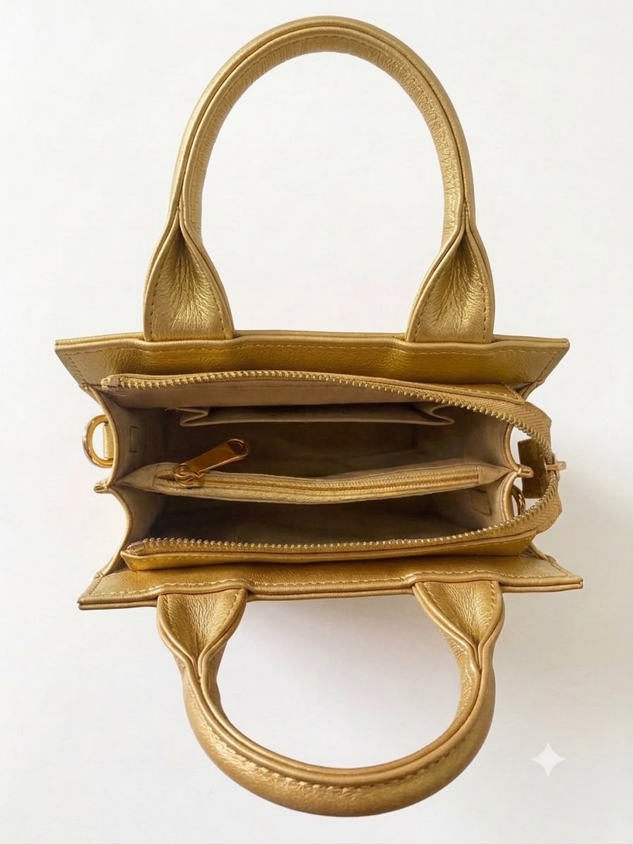 New Leaf Golden Handbag / Sling – Plain Handcrafted Bag