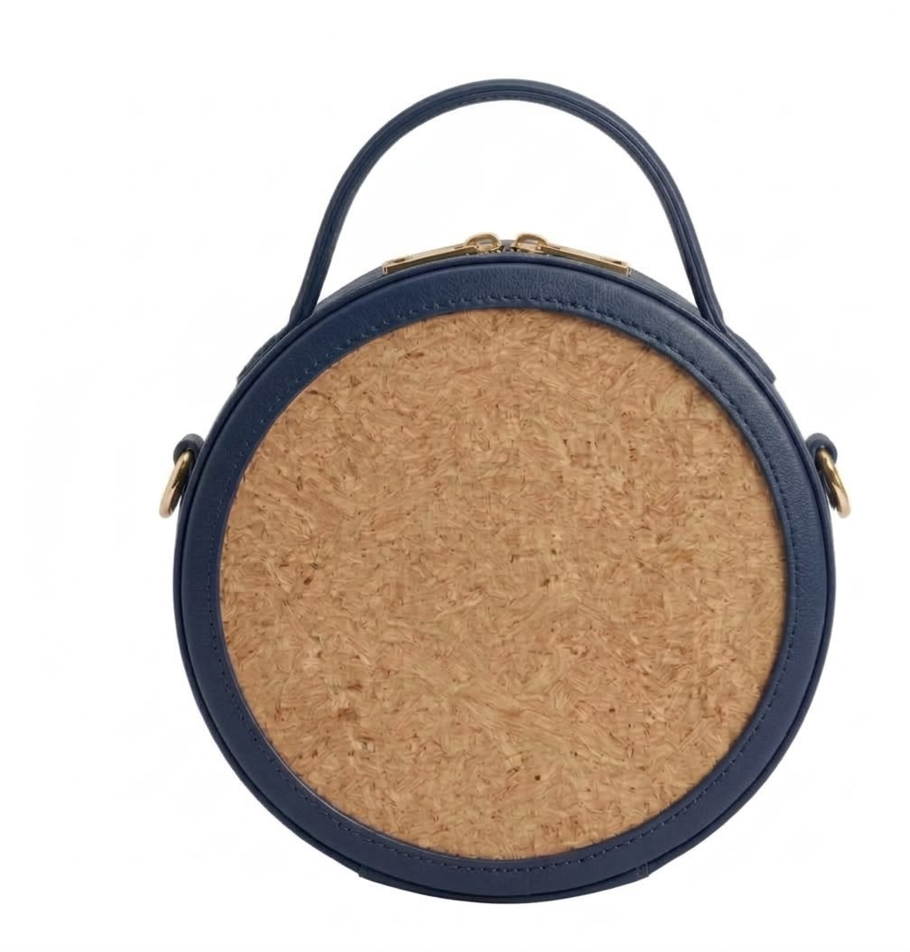 New Leaf Navy Blue Circle Handbag / Sling – Plain Handcrafted Bag