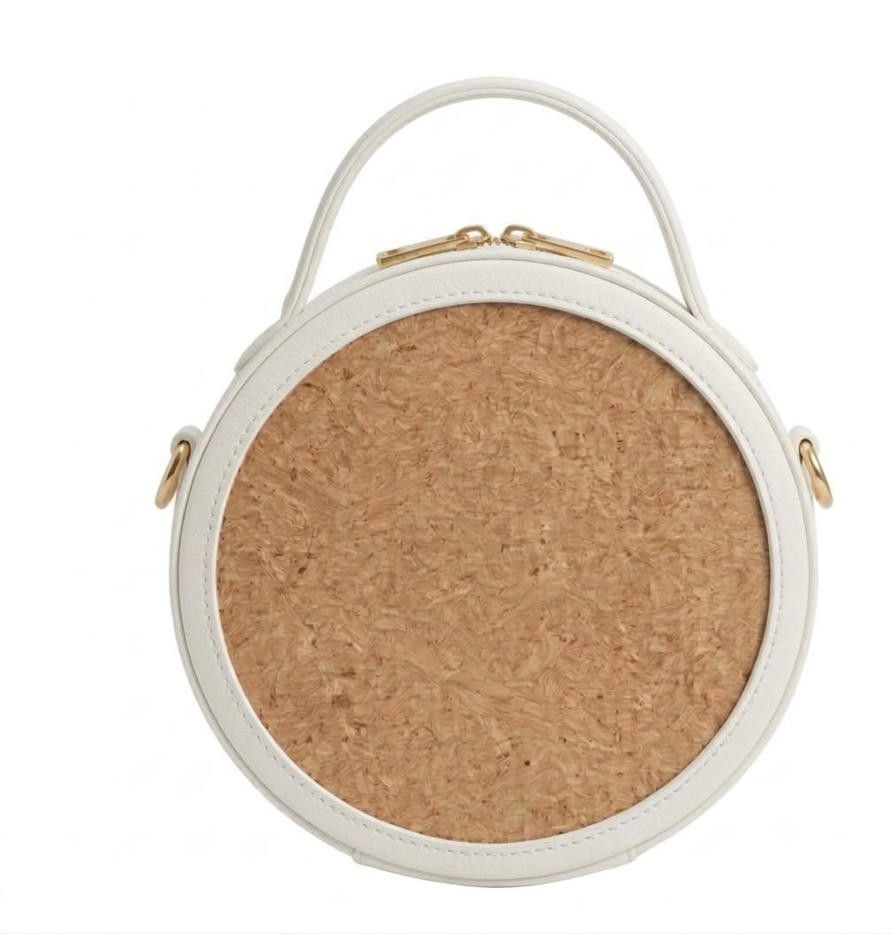 New Leaf White Circle Handbag / Sling – Plain Handcrafted Bag