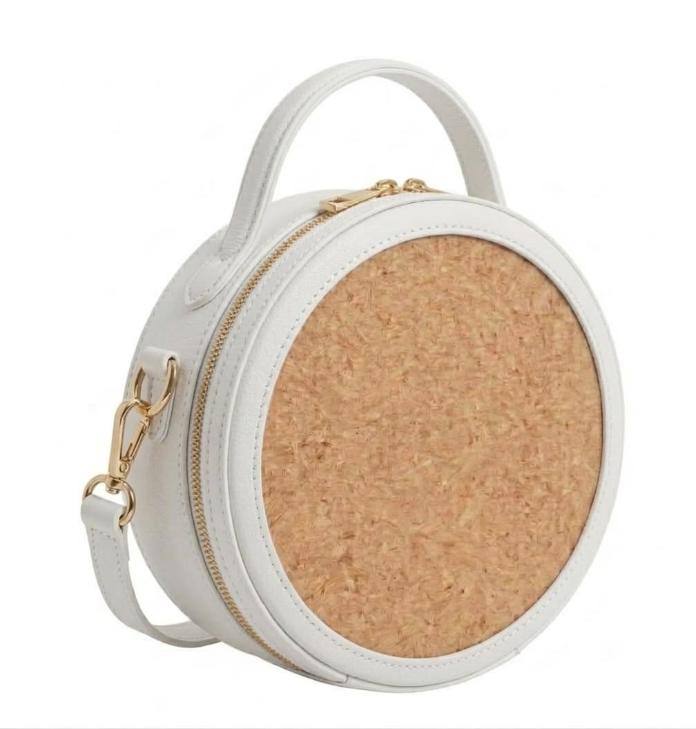 New Leaf White Circle Handbag / Sling – Plain Handcrafted Bag