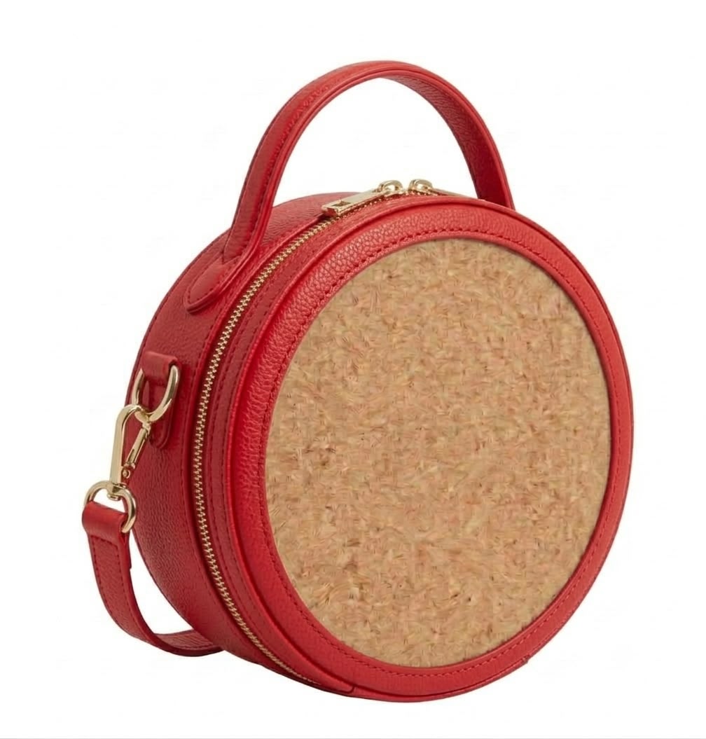 New Leaf Red Circle Handbag / Sling – Plain Handcrafted Bag