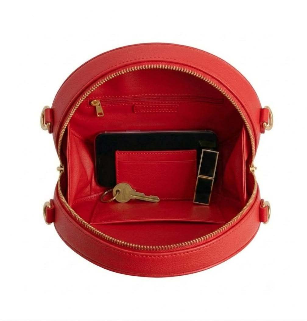 New Leaf Red Circle Handbag / Sling – Plain Handcrafted Bag
