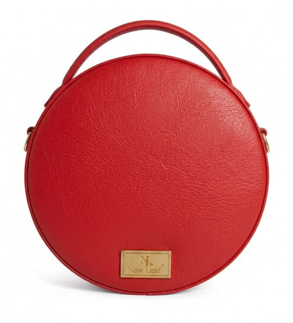 New Leaf Red Circle Handbag / Sling – Plain Handcrafted Bag