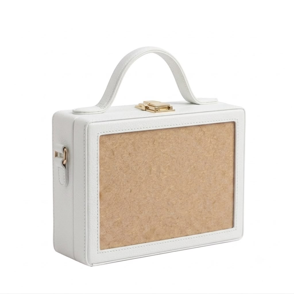 New Leaf White Rectangle Box Sling – Plain Handcrafted Bag