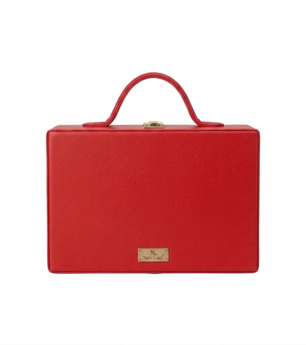 New Leaf Red Rectangle Box Sling – Plain Handcrafted Bag