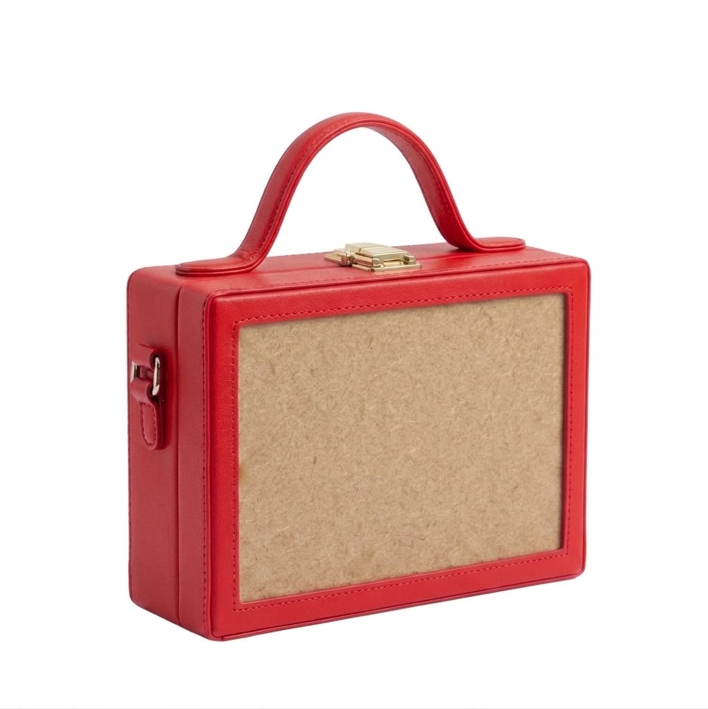 New Leaf Red Rectangle Box Sling – Plain Handcrafted Bag