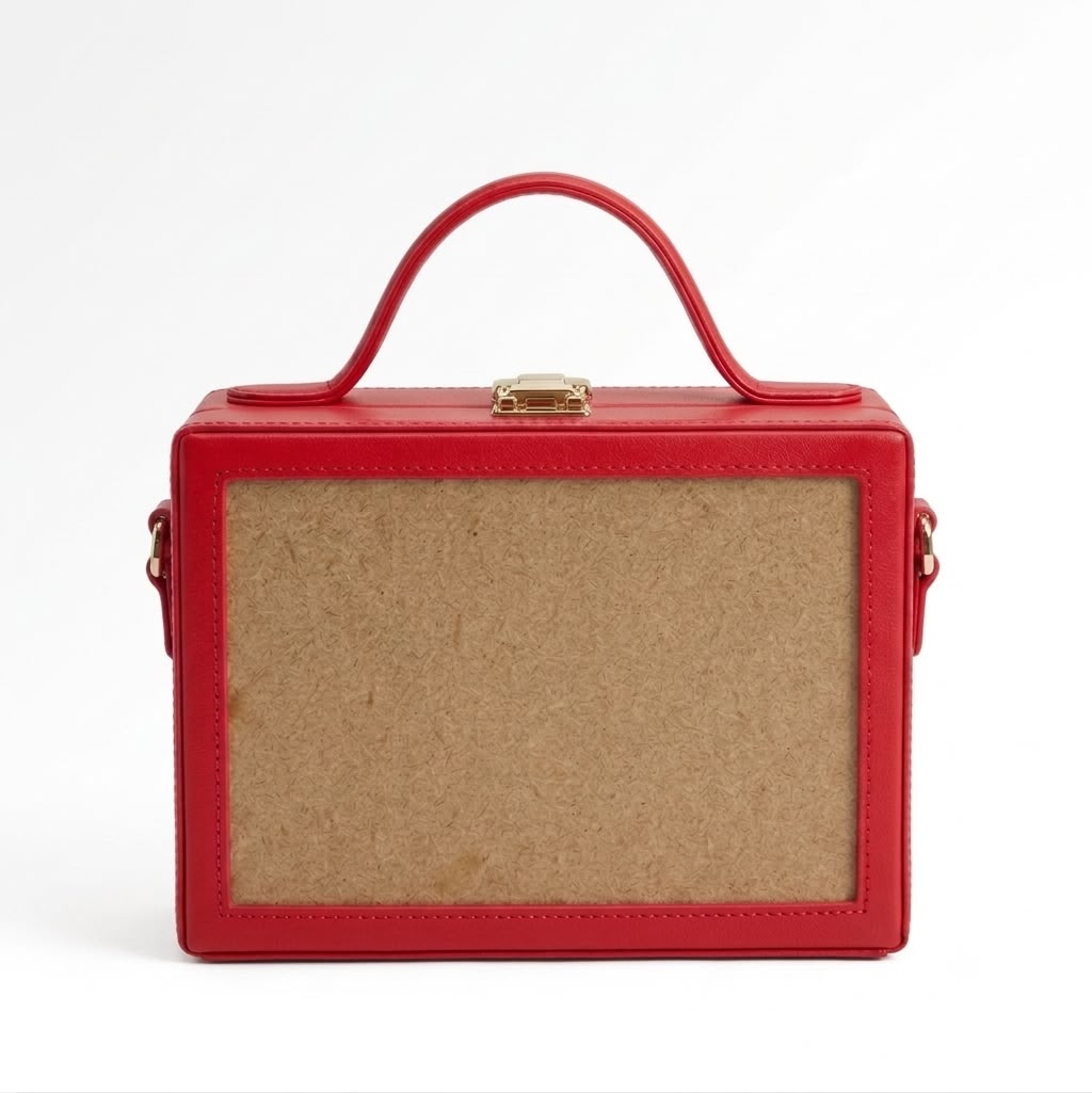 New Leaf Red Rectangle Box Sling – Plain Handcrafted Bag