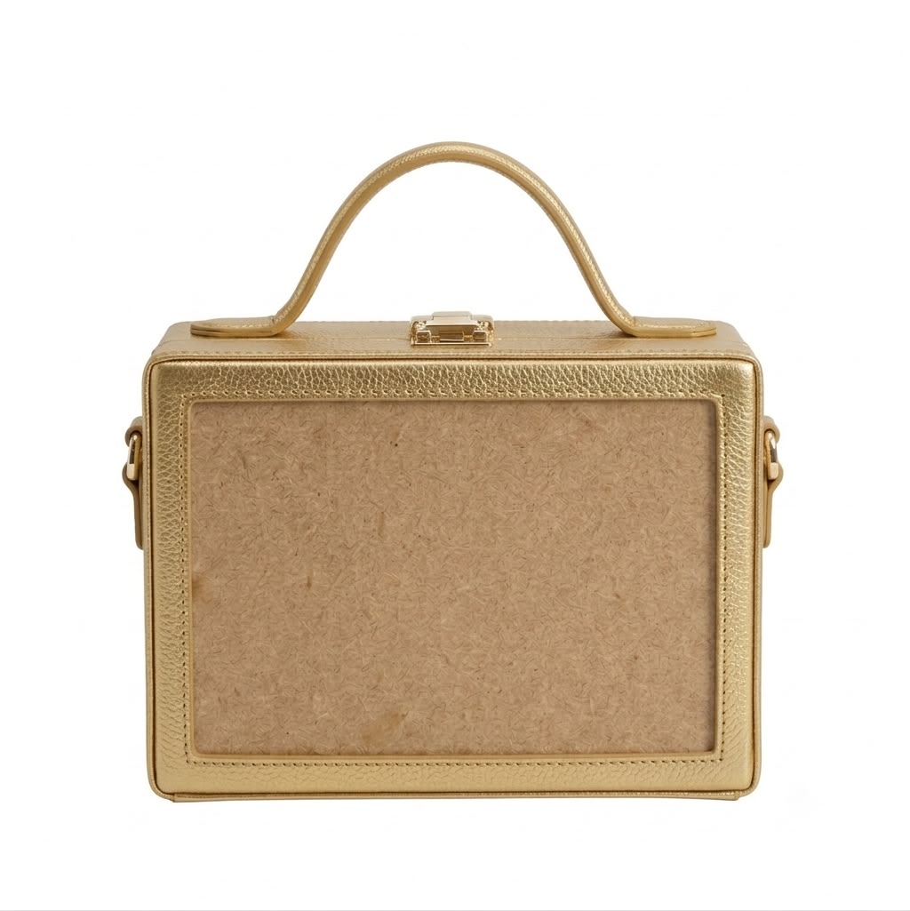 New Leaf Golden Rectangle Box Sling – Plain Handcrafted Bag