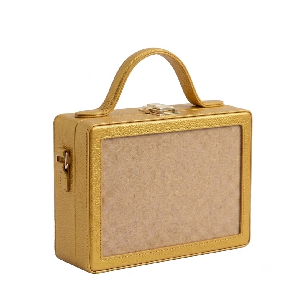 New Leaf Golden Rectangle Box Sling – Plain Handcrafted Bag