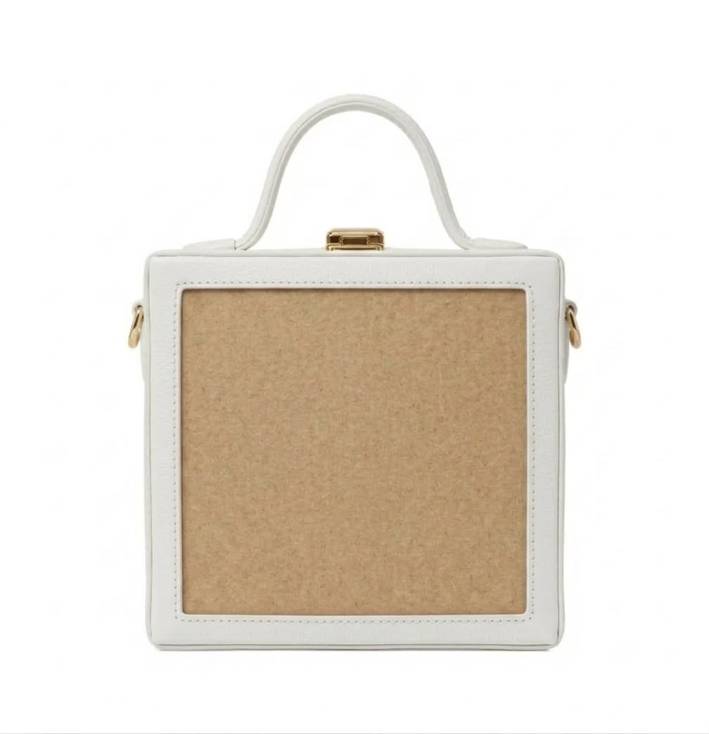 New Leaf White Square Box Bag Sling – Plain Handcrafted Bag