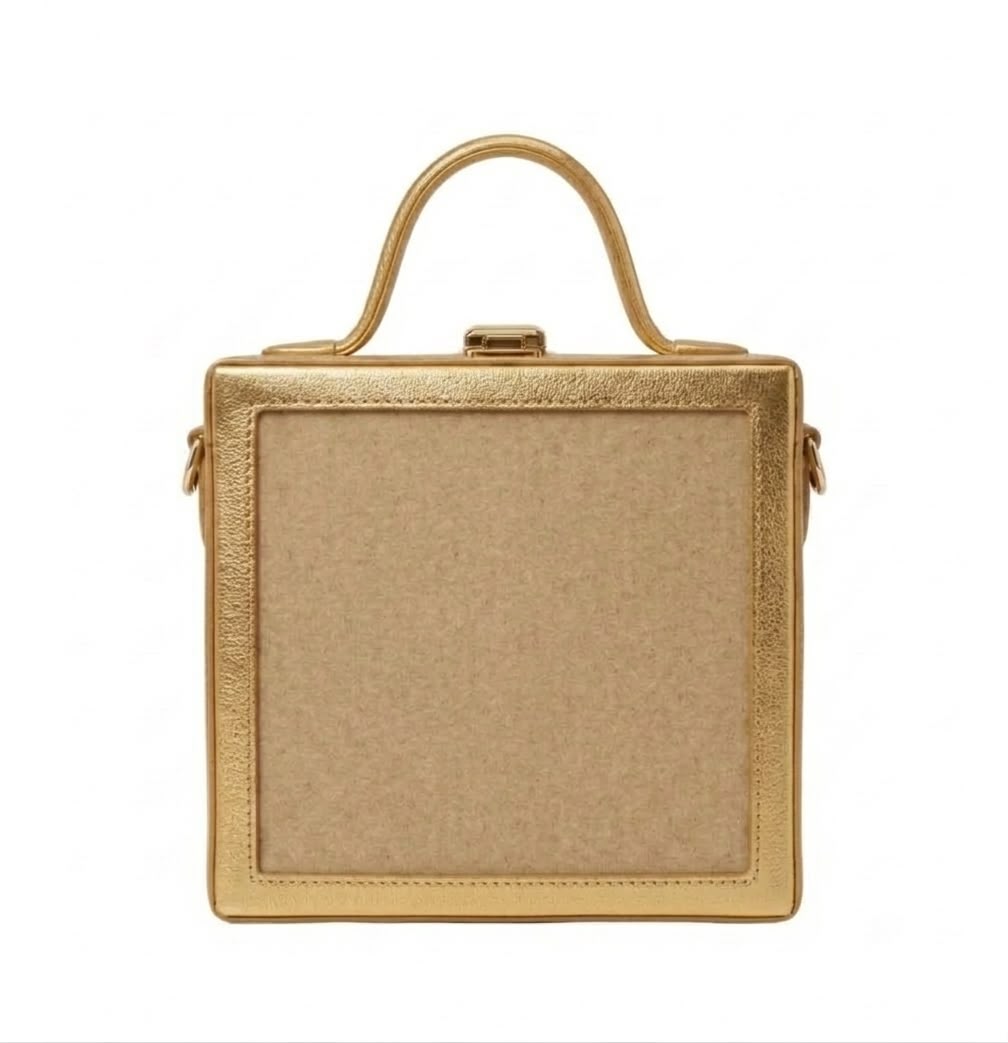 New Leaf Golden Square Box Bag Sling – Plain Handcrafted Bag