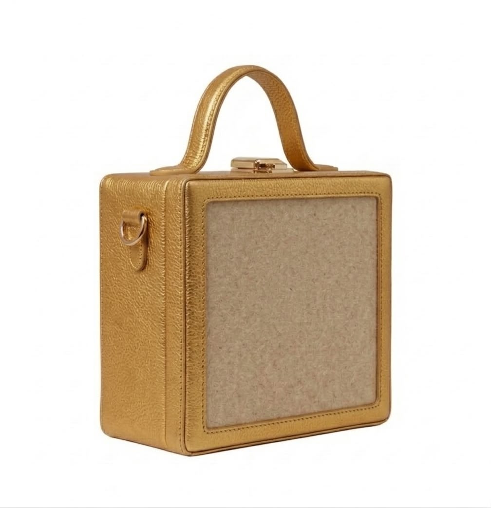 New Leaf Golden Square Box Bag Sling – Plain Handcrafted Bag