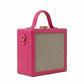 New Leaf Pink Square Box Bag Sling – Plain Handcrafted Bag