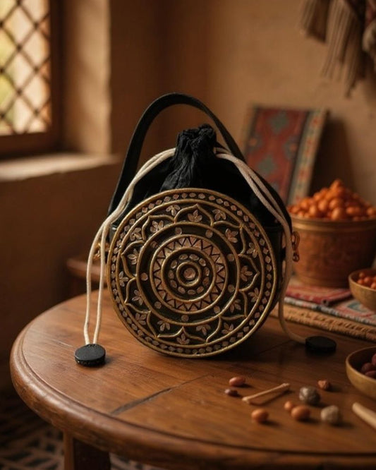 Mini Circle Glamour Lippan Art Potli Sling Bag
