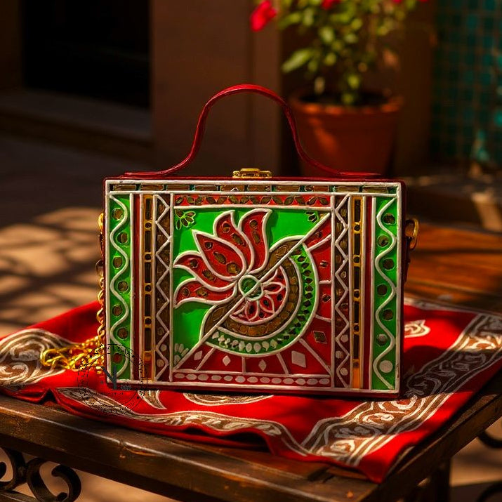 Lotus Lippan Art Handcrafted Box Bag
