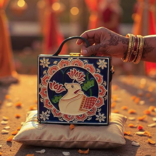 Pichwai Box Lippan Art Handcrafted Sling