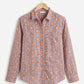 Orange Blue Flower  Full Sleeves Unisex Shirt