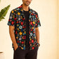 Black Floral Unisex Short Sleeves Shirt