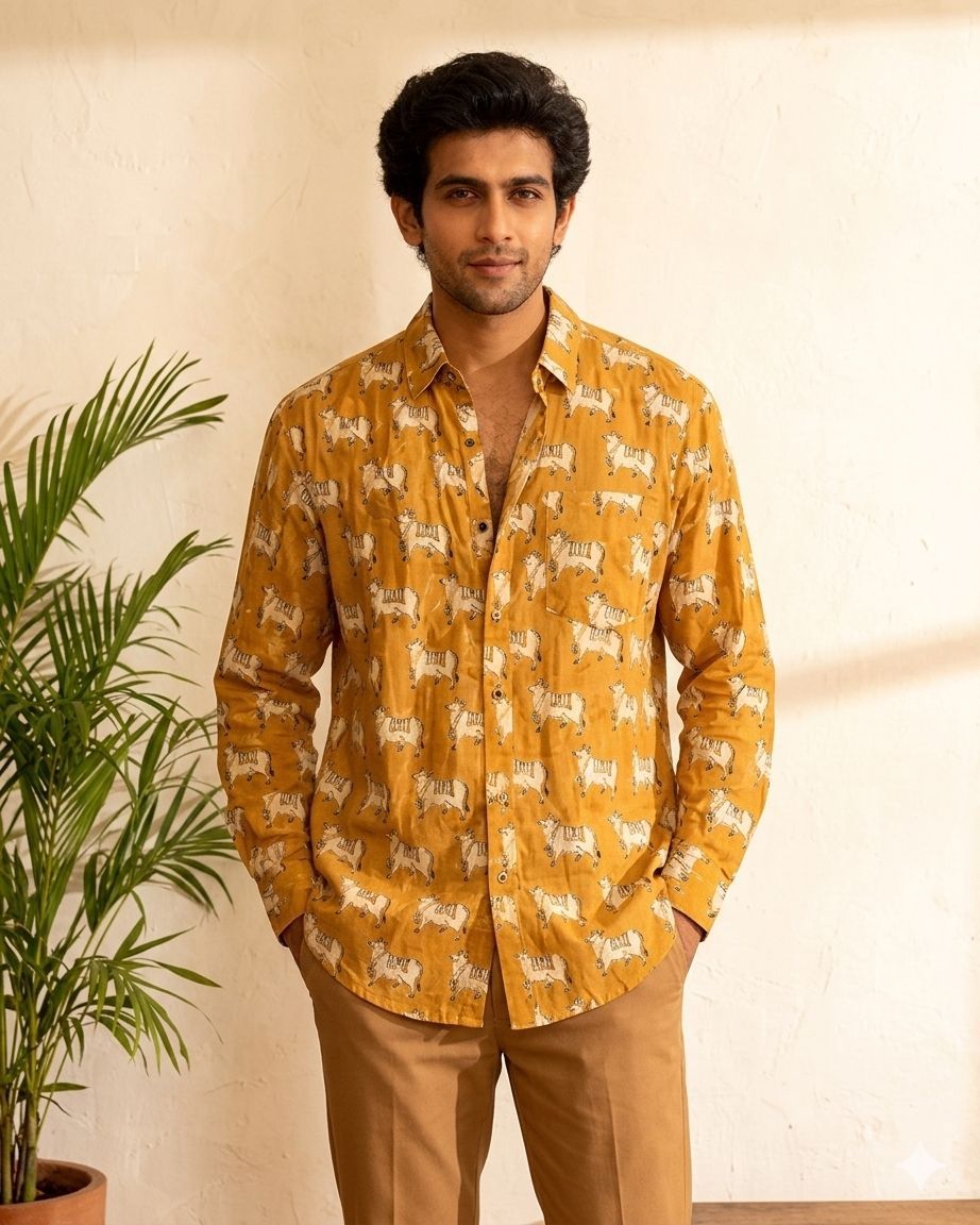 Yellow Cow  Full Sleeves Unisex Shirt