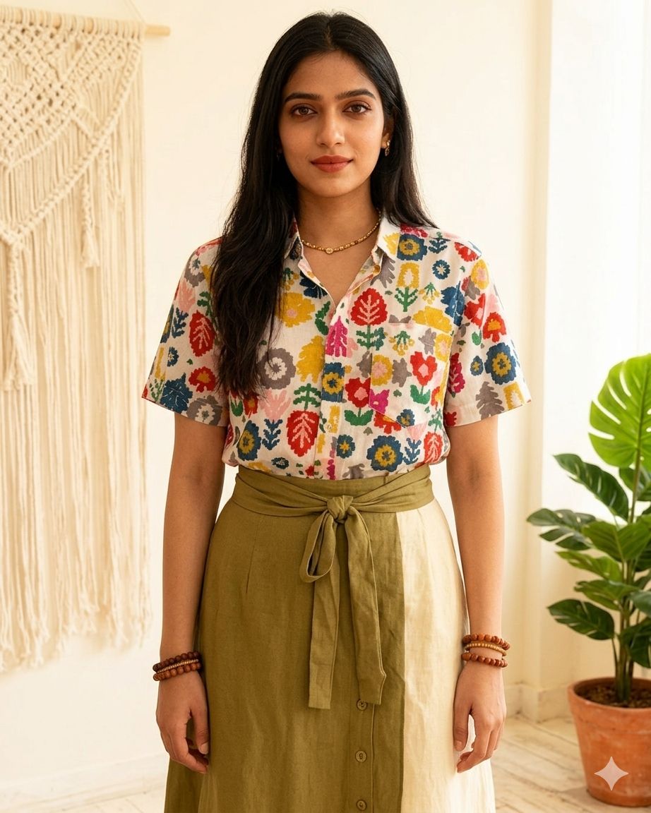 White Floral Unisex Short Sleeves Shirt