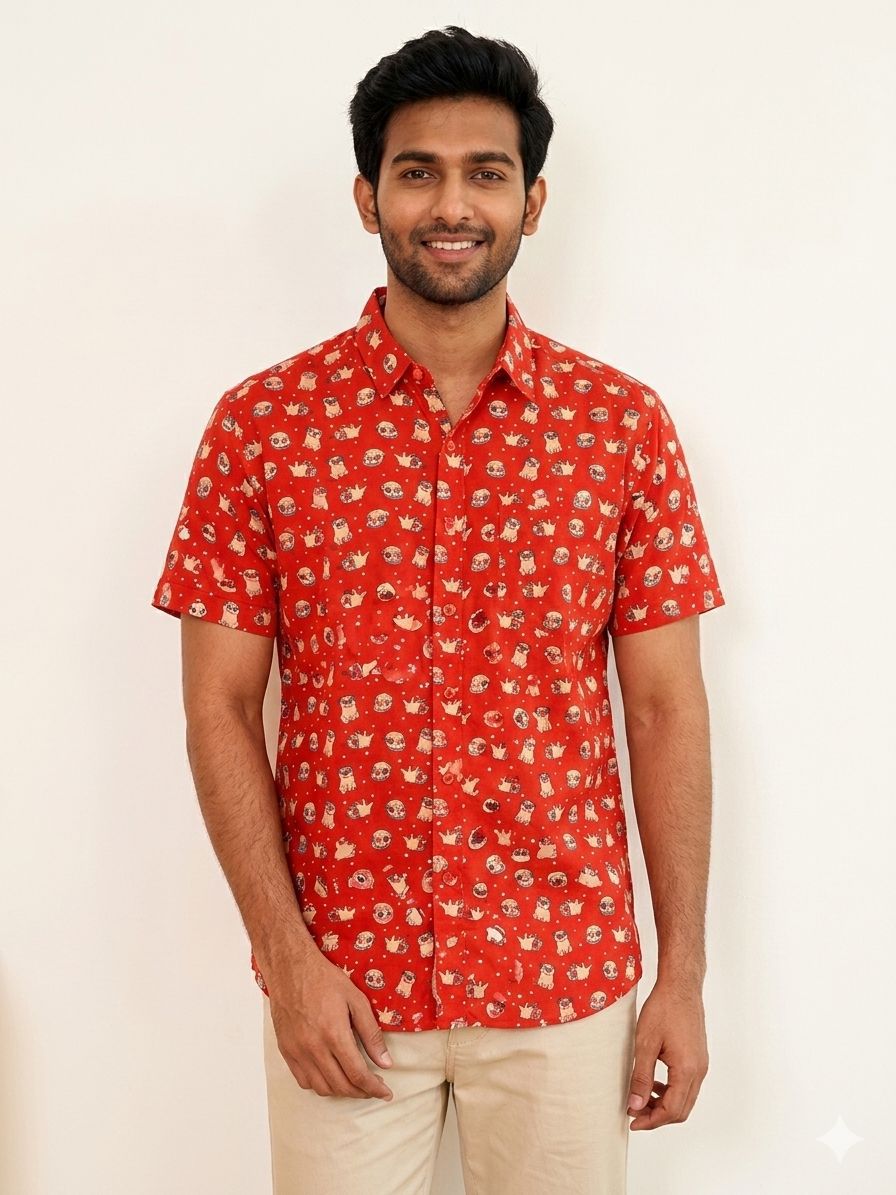 Red Dog Unisex Short Sleeves Shirt
