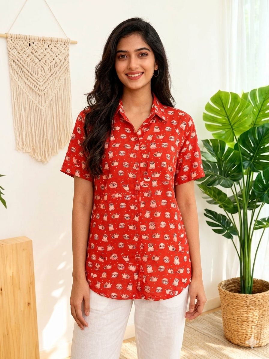 Red Dog Unisex Short Sleeves Shirt