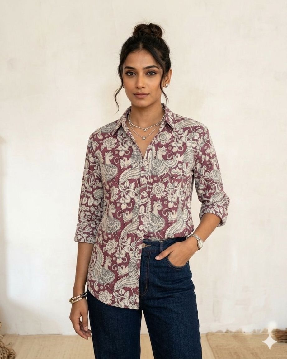 Pink Peacock  Full Sleeves Unisex Shirt