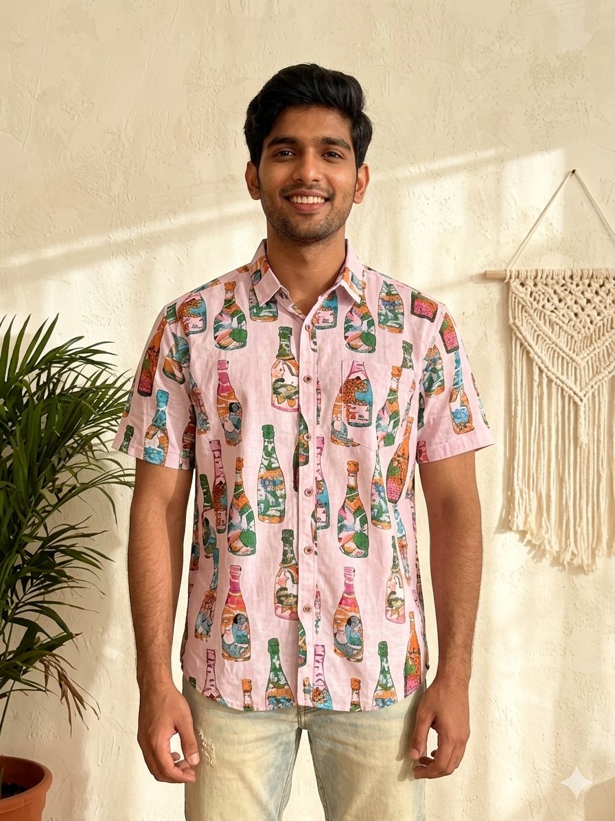 Wine Bottle Unisex Short Sleeves Shirt