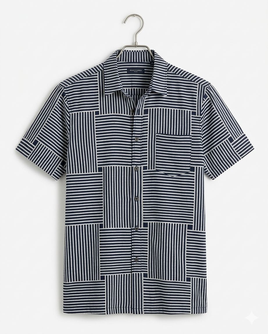 Black Stripes Unisex Short Sleeves Shirt